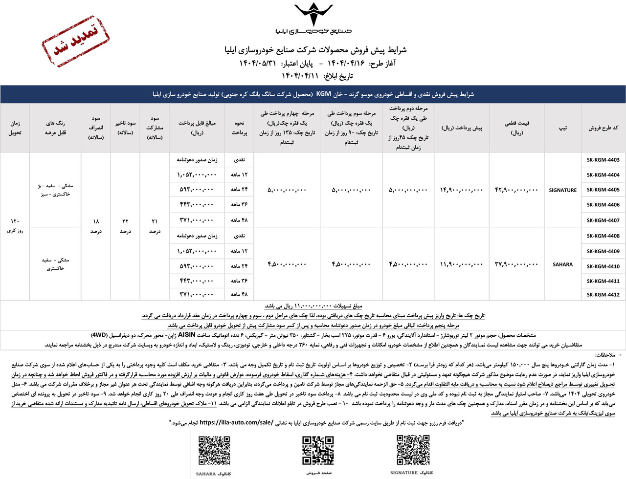 شرایط فروش موسو گرند خان ایلیا مرداد ۱۴۰۴ تمدید شد