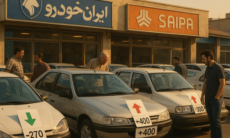 قیمت بازار محصولات ایرانخودرو و سایپا (1 مهر)