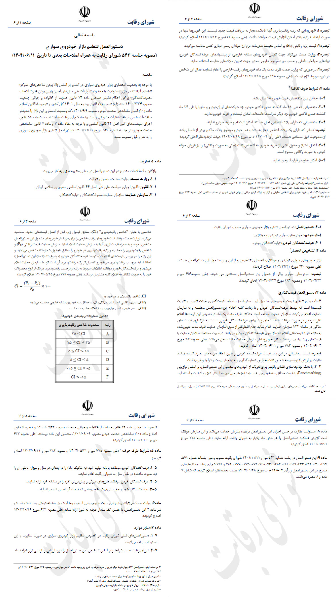 شورای رقابت دستورالعمل تازه بازار خودرو را ابلاغ کرد