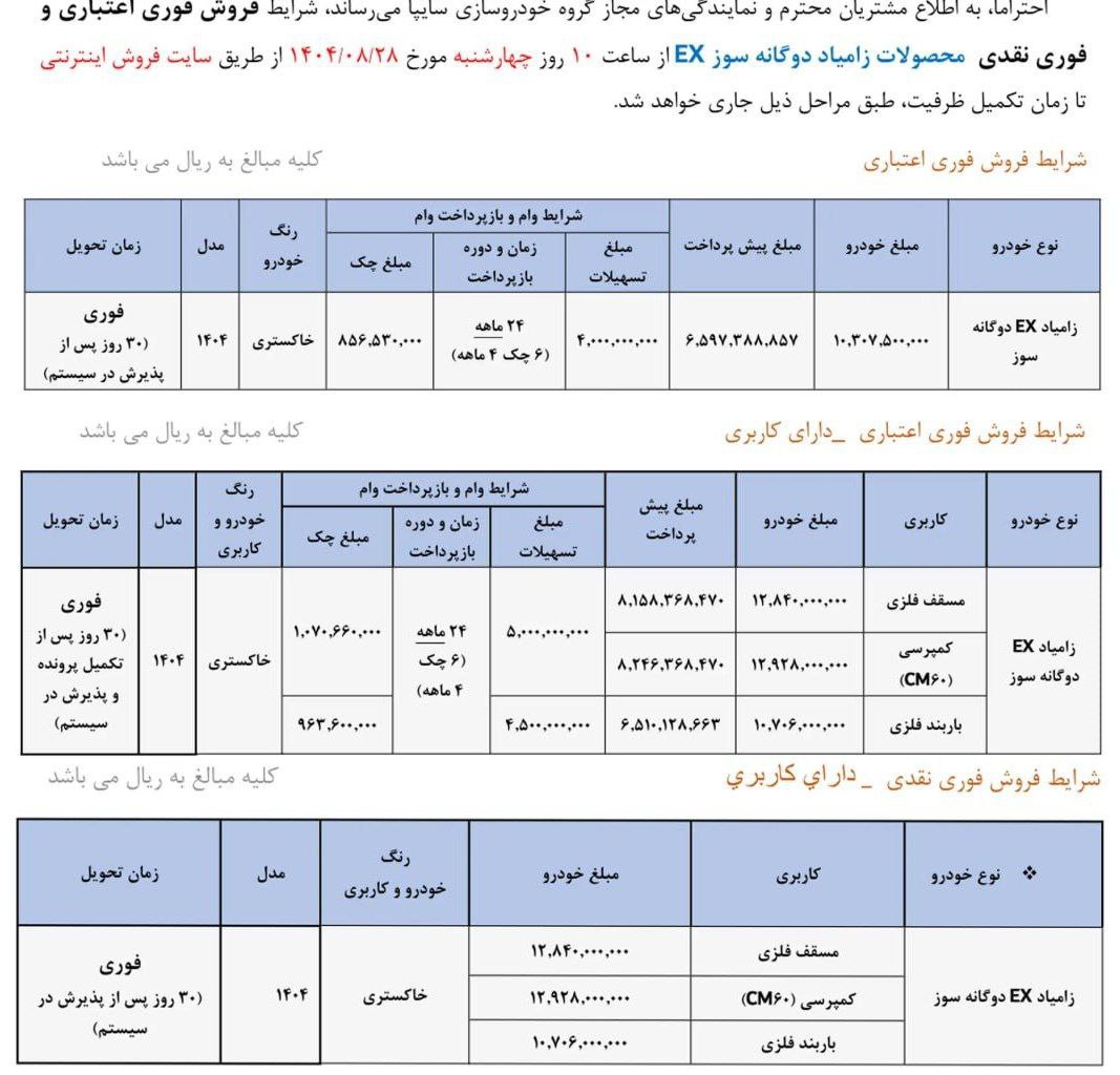 آغاز فروش فوری نقد و اعتباری نیسان ارتقاء یافته زامیاد با تحویل ۳۰ روزه