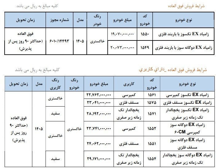 فروش فوق‌العاده زامیاد