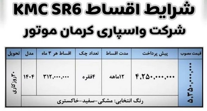 فروش اقساطی KMC SR6